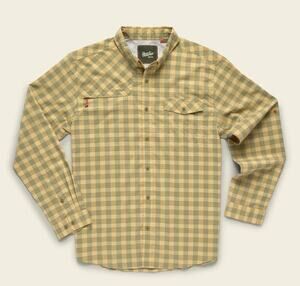 Howler Bros Matagorda Long Sleeve Shirt Palaka Plaid Seaweed Lightweight Size M
